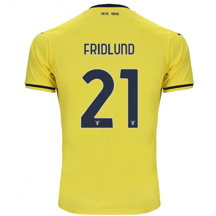 Danxen Kinderen Johanne Fridlund #21 Geel Uitshirt Uittenue 2024/25 T-Shirt