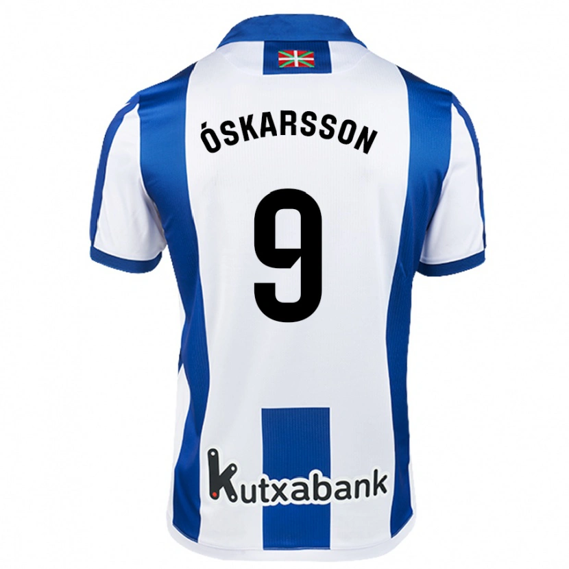 Danxen Kinderen Orri Óskarsson #9 Wit Hemelsblauw Thuisshirt Thuistenue 2024/25 T-Shirt