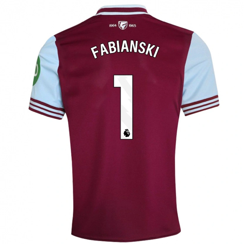 Danxen Heren Lukasz Fabianski #1 Donkerrood Thuisshirt Thuistenue 2024/25 T-Shirt