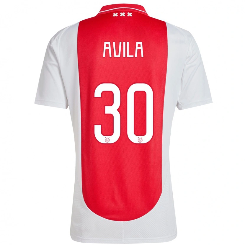 Danxen Heren Gastón Ávila #30 Rood Wit Thuisshirt Thuistenue 2024/25 T-Shirt