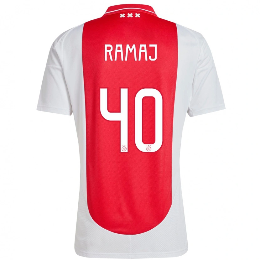 Danxen Heren Diant Ramaj #40 Rood Wit Thuisshirt Thuistenue 2024/25 T-Shirt