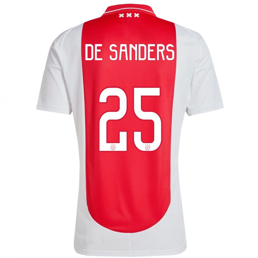 Danxen Heren Kay-Lee De Sanders #25 Rood Wit Thuisshirt Thuistenue 2024/25 T-Shirt