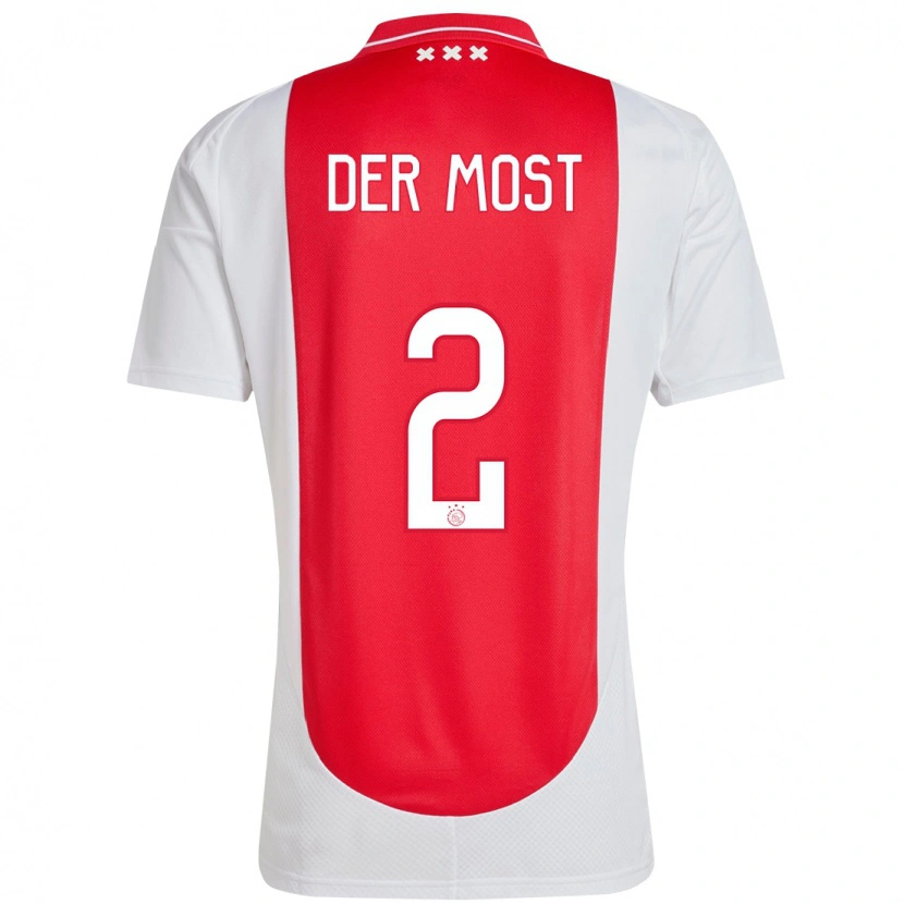 Danxen Heren Liza Van Der Most #2 Rood Wit Thuisshirt Thuistenue 2024/25 T-Shirt