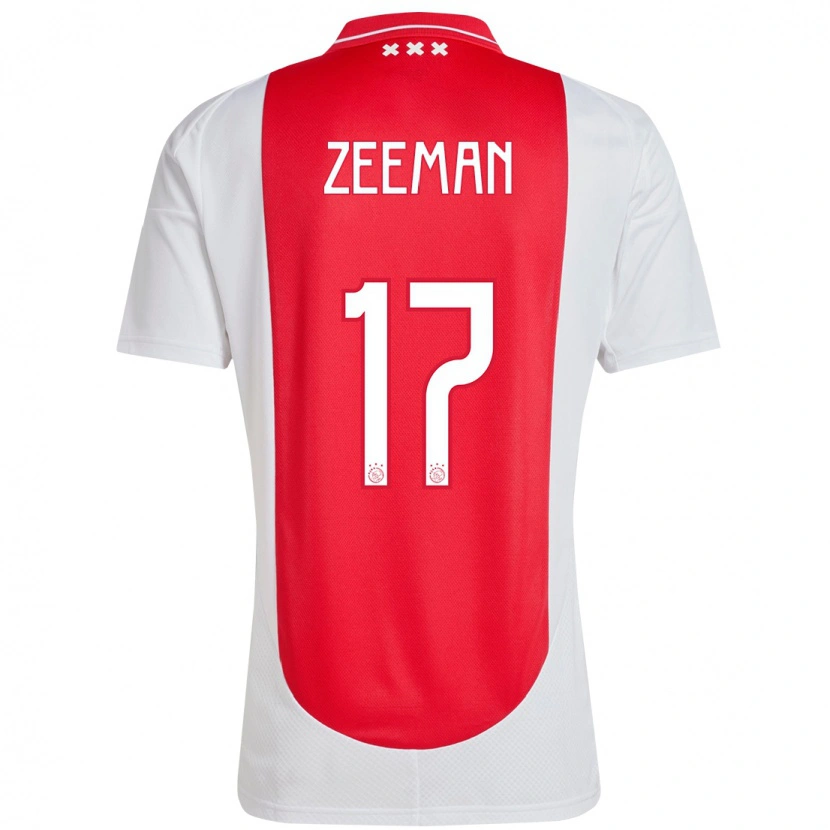 Danxen Heren Kelly Zeeman #17 Rood Wit Thuisshirt Thuistenue 2024/25 T-Shirt