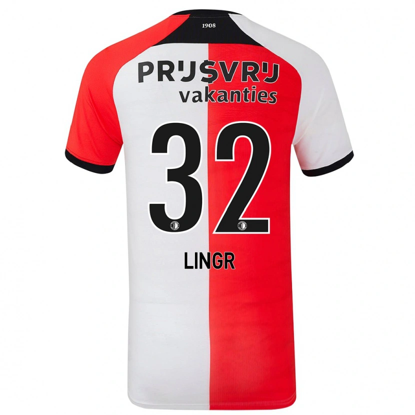 Danxen Heren Ondrej Lingr #32 Rood Wit Thuisshirt Thuistenue 2024/25 T-Shirt