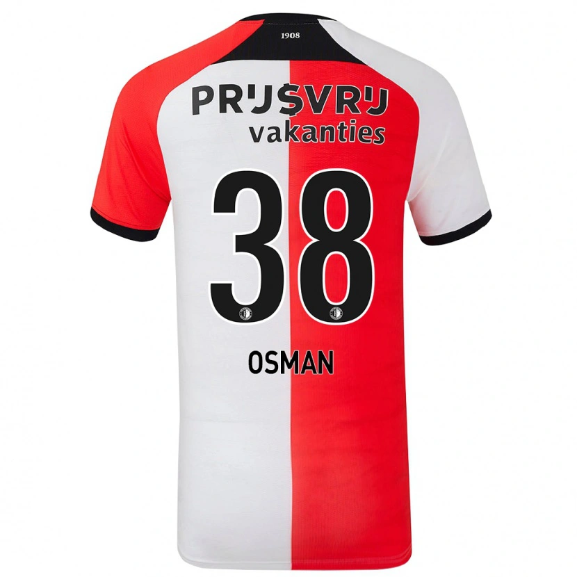 Danxen Heren Ibrahim Osman #38 Rood Wit Thuisshirt Thuistenue 2024/25 T-Shirt