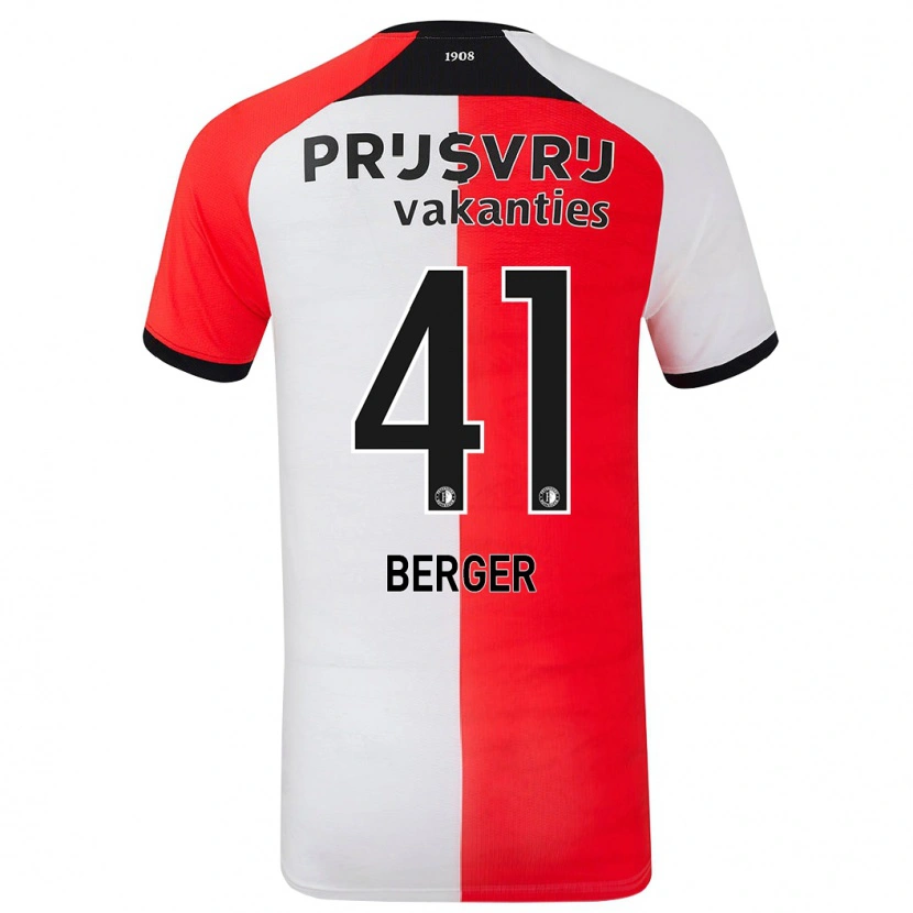 Danxen Heren Mannou Berger #41 Rood Wit Thuisshirt Thuistenue 2024/25 T-Shirt