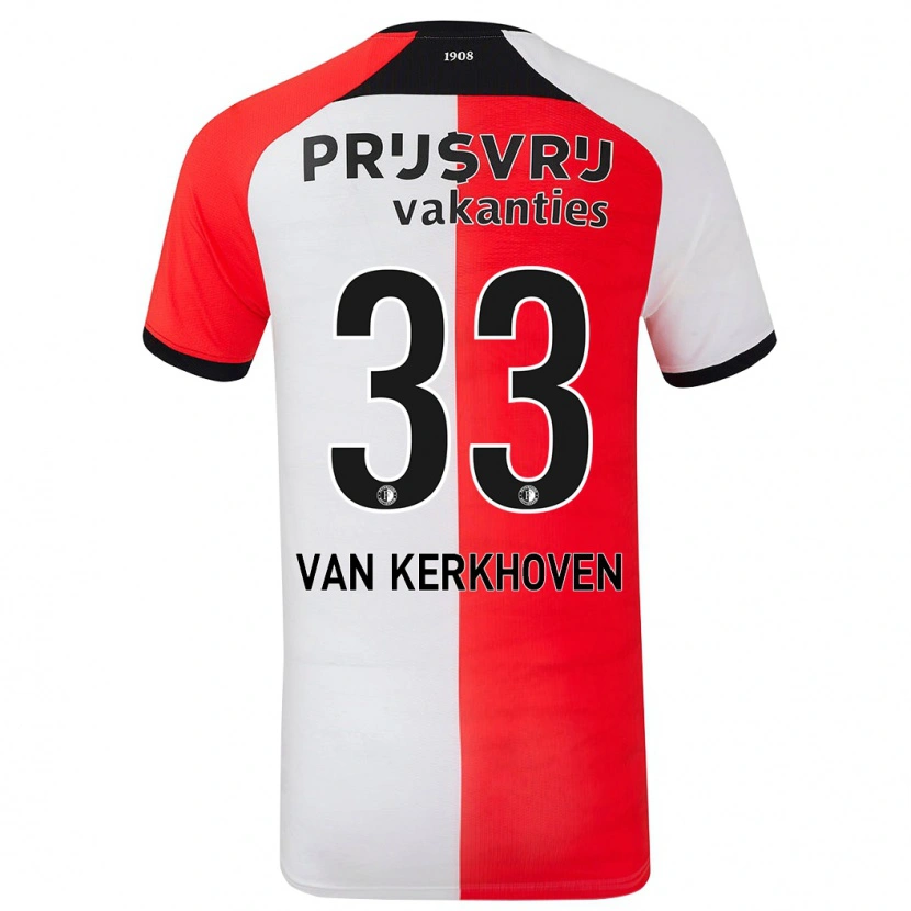 Danxen Heren Ella Van Kerkhoven #33 Rood Wit Thuisshirt Thuistenue 2024/25 T-Shirt