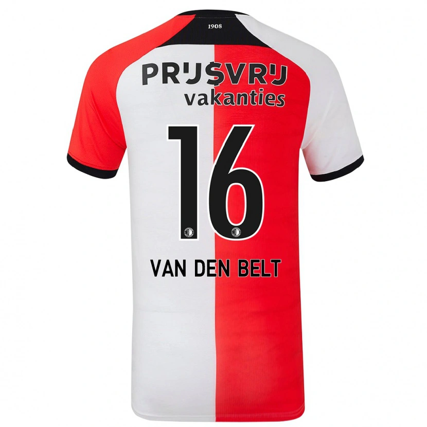 Danxen Heren Thomas Van Den Belt #16 Rood Wit Thuisshirt Thuistenue 2024/25 T-Shirt