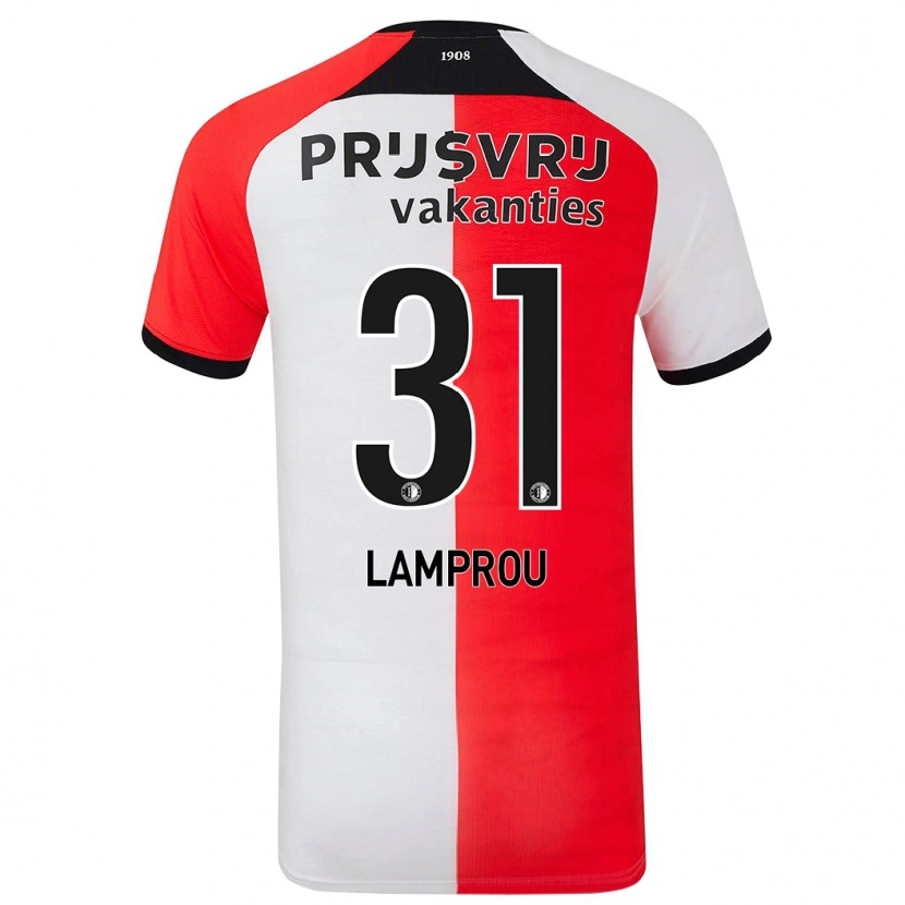 Danxen Heren Kostas Lamprou #31 Rood Wit Thuisshirt Thuistenue 2024/25 T-Shirt