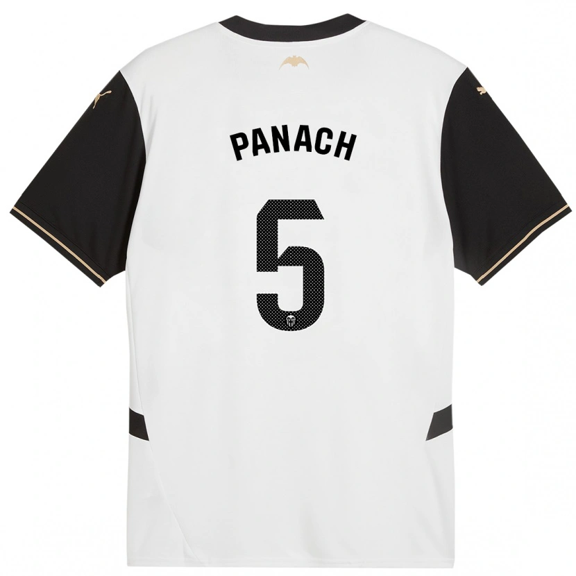 Danxen Heren Alejandro Panach #5 Wit Zwart Thuisshirt Thuistenue 2024/25 T-Shirt