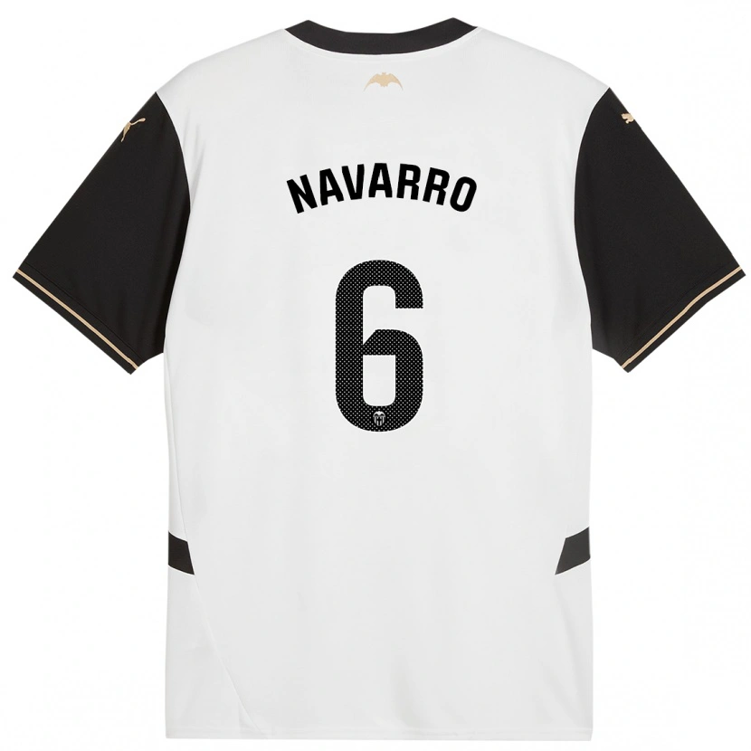 Danxen Heren Javi Navarro #6 Wit Zwart Thuisshirt Thuistenue 2024/25 T-Shirt