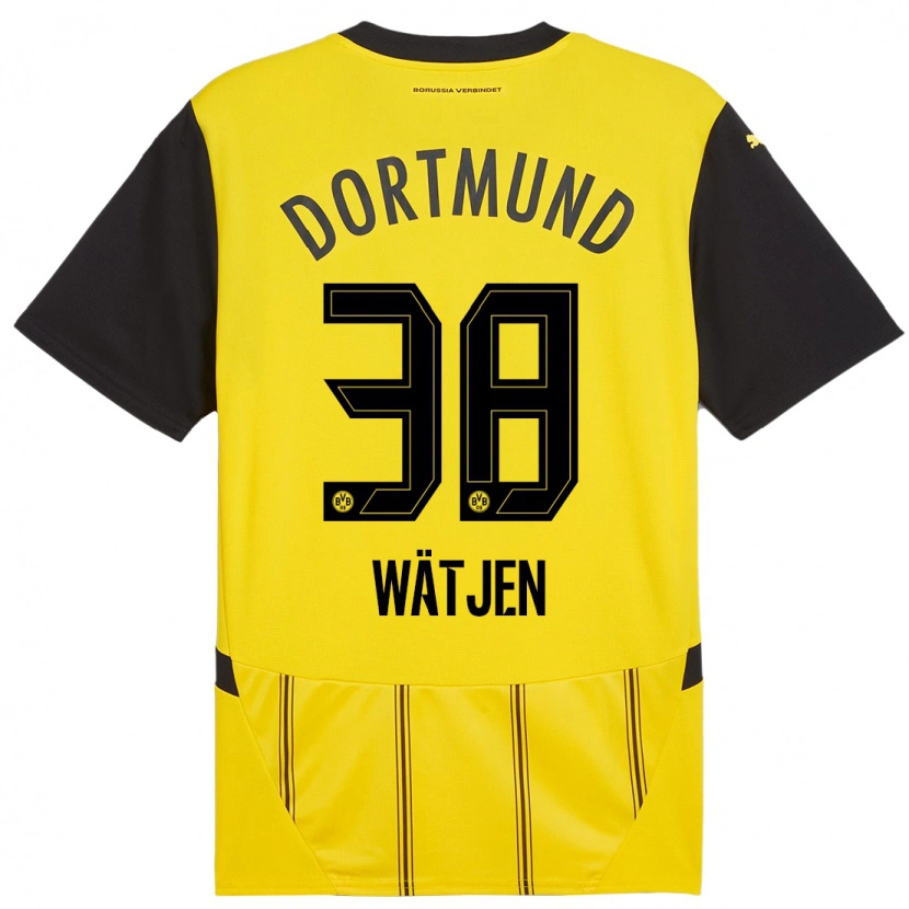 Danxen Heren Kjell Wätjen #38 Geel Zwart Thuisshirt Thuistenue 2024/25 T-Shirt