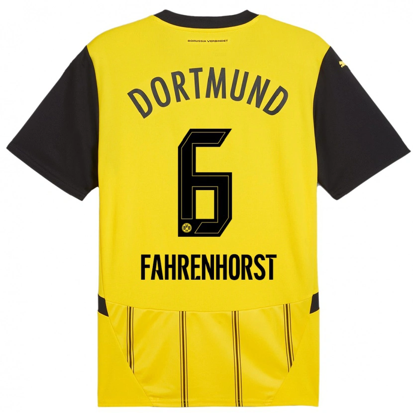 Danxen Heren Luke Fahrenhorst #6 Geel Zwart Thuisshirt Thuistenue 2024/25 T-Shirt