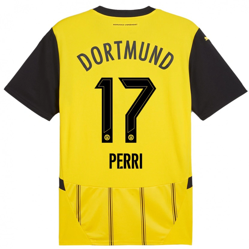 Danxen Heren Luca Perri #17 Geel Zwart Thuisshirt Thuistenue 2024/25 T-Shirt