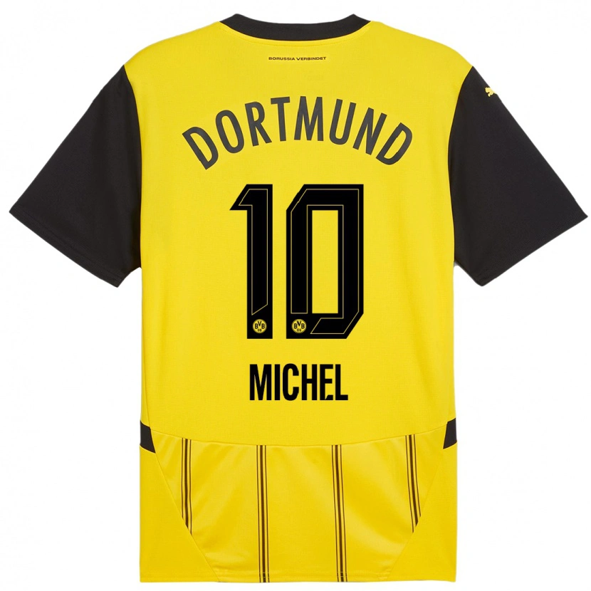 Danxen Heren Falko Michel #10 Geel Zwart Thuisshirt Thuistenue 2024/25 T-Shirt