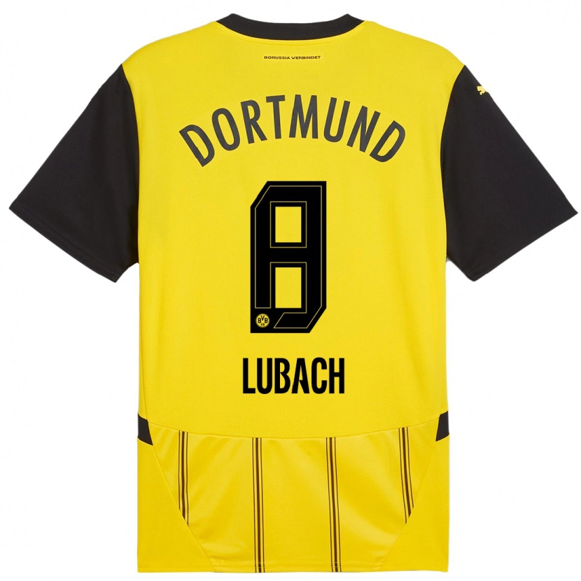 Danxen Heren Rafael Lubach #8 Geel Zwart Thuisshirt Thuistenue 2024/25 T-Shirt