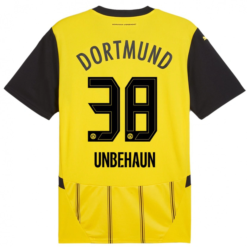 Danxen Heren Luca Unbehaun #38 Geel Zwart Thuisshirt Thuistenue 2024/25 T-Shirt