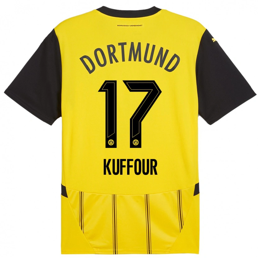 Danxen Heren Lloyd-Addo Kuffour #17 Geel Zwart Thuisshirt Thuistenue 2024/25 T-Shirt