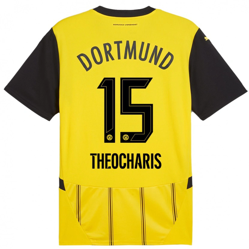 Danxen Heren Elefterios Theocharis #15 Geel Zwart Thuisshirt Thuistenue 2024/25 T-Shirt