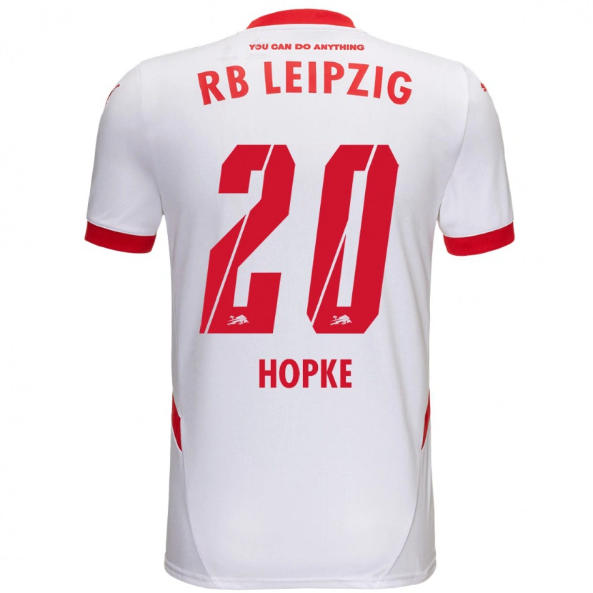 Danxen Heren Hannes Hopke #20 Wit Rood Thuisshirt Thuistenue 2024/25 T-Shirt