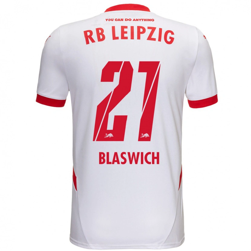 Danxen Heren Janis Blaswich #21 Wit Rood Thuisshirt Thuistenue 2024/25 T-Shirt