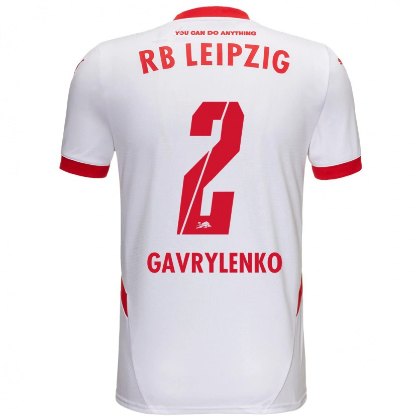 Danxen Heren Oleksandr Gavrylenko #2 Wit Rood Thuisshirt Thuistenue 2024/25 T-Shirt