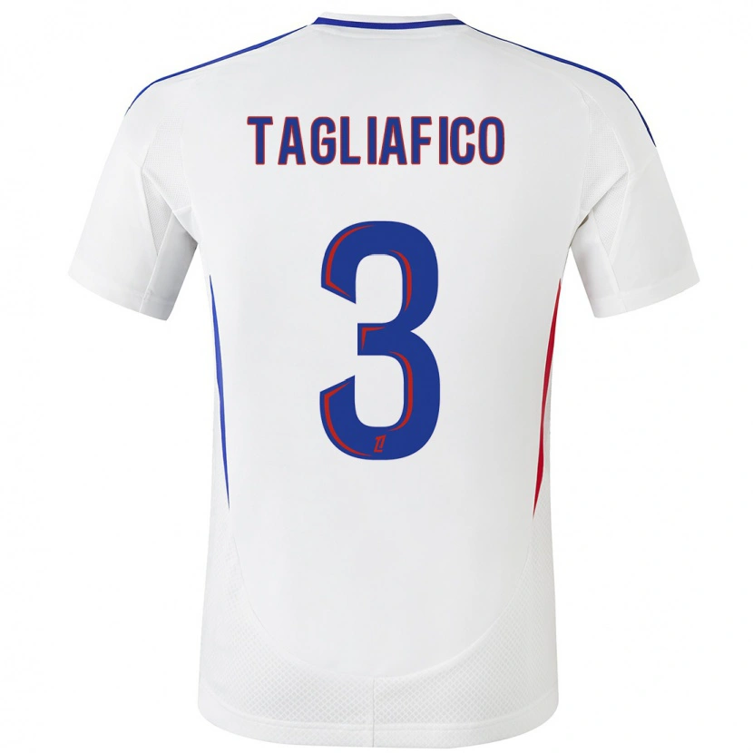 Danxen Heren Nicolás Tagliafico #3 Wit Blauw Thuisshirt Thuistenue 2024/25 T-Shirt