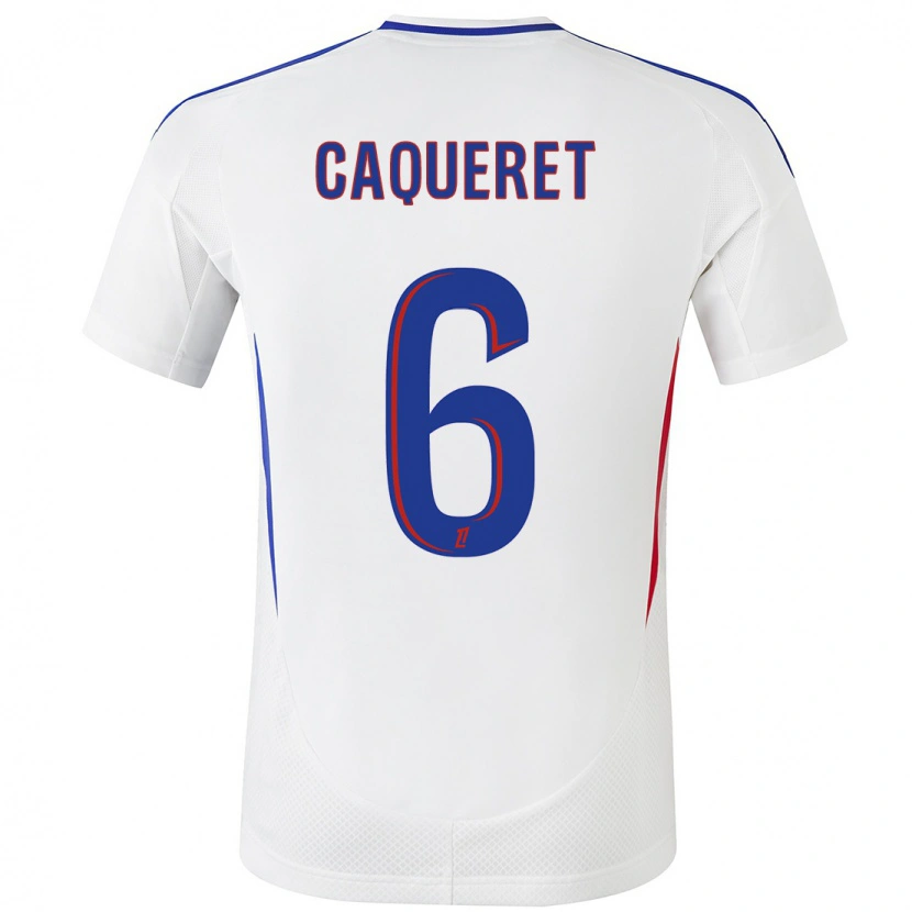 Danxen Heren Maxence Caqueret #6 Wit Blauw Thuisshirt Thuistenue 2024/25 T-Shirt