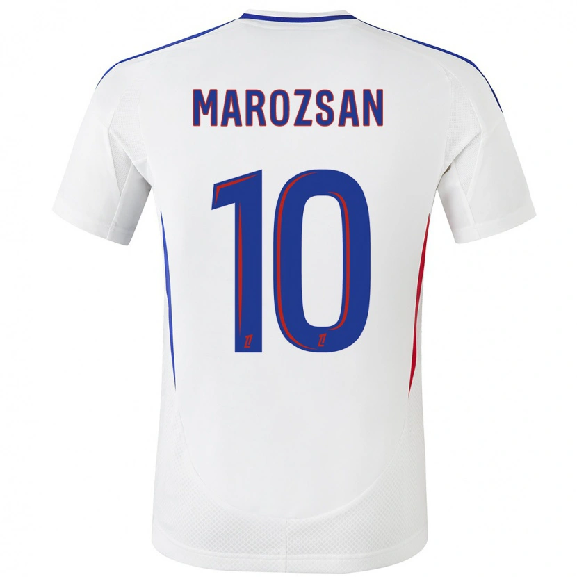 Danxen Heren Dzsenifer Marozsán #10 Wit Blauw Thuisshirt Thuistenue 2024/25 T-Shirt