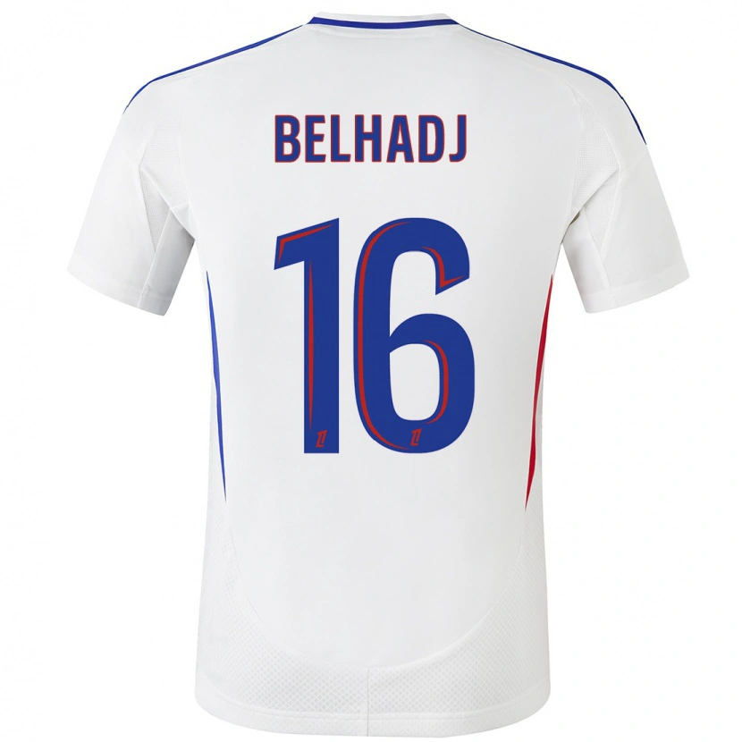 Danxen Heren Féerine Belhadj #16 Wit Blauw Thuisshirt Thuistenue 2024/25 T-Shirt