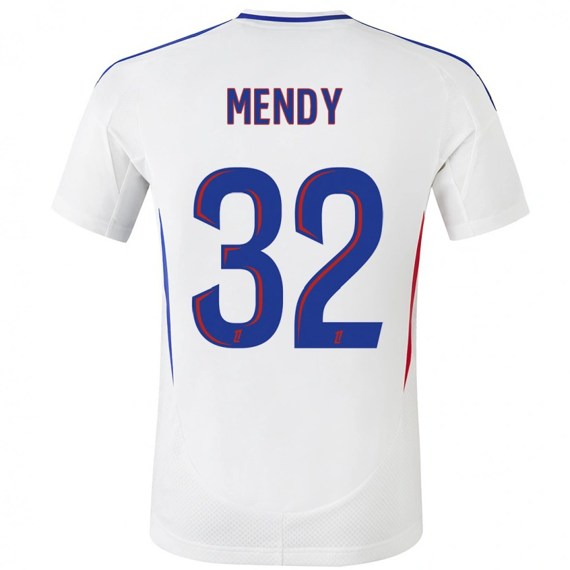 Danxen Heren Maeline Mendy #32 Wit Blauw Thuisshirt Thuistenue 2024/25 T-Shirt