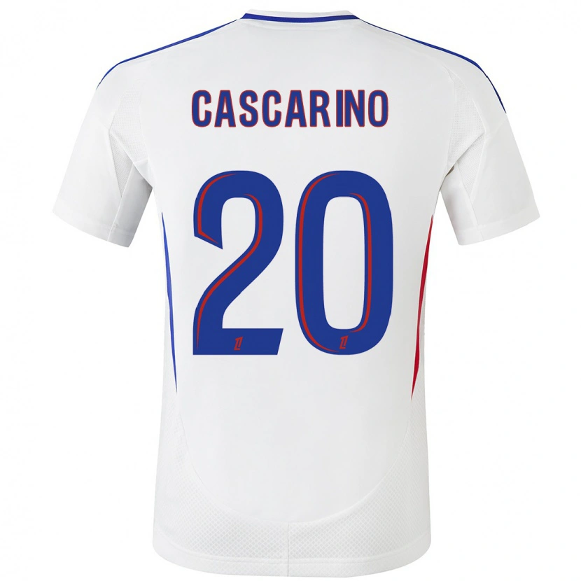 Danxen Heren Delphine Cascarino #20 Wit Blauw Thuisshirt Thuistenue 2024/25 T-Shirt