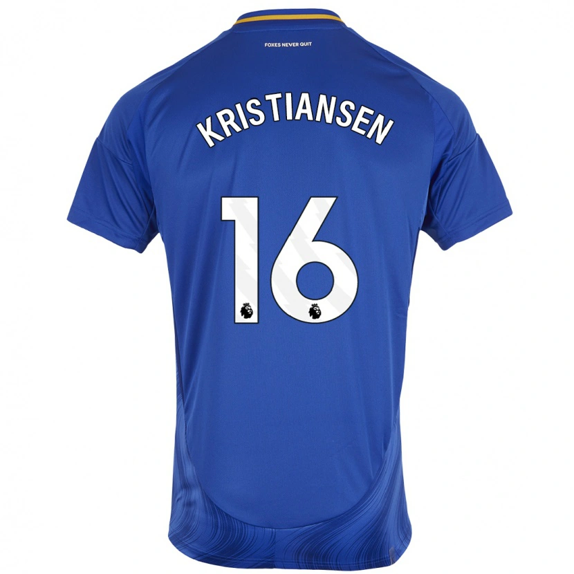 Danxen Heren Victor Kristiansen #16 Blauw Wit Thuisshirt Thuistenue 2024/25 T-Shirt