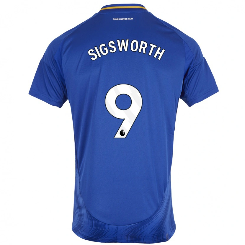 Danxen Heren Jessica Sigsworth #9 Blauw Wit Thuisshirt Thuistenue 2024/25 T-Shirt