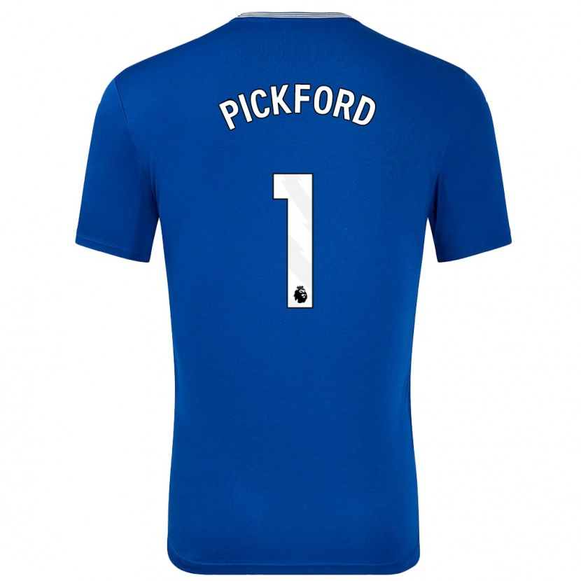 Danxen Heren Jordan Pickford #1 Blauw Met Thuisshirt Thuistenue 2024/25 T-Shirt