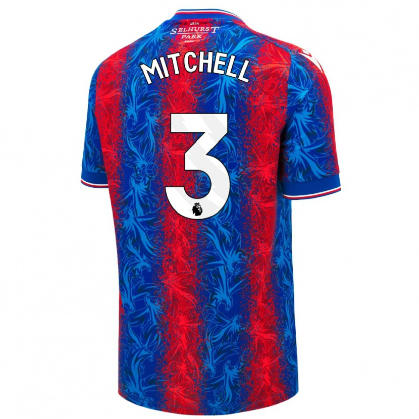 Danxen Heren Tyrick Mitchell #3 Rood Blauwe Strepen Thuisshirt Thuistenue 2024/25 T-Shirt