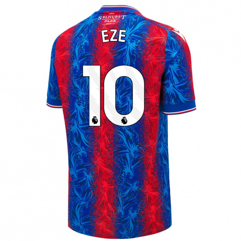 Danxen Heren Eberechi Eze #10 Rood Blauwe Strepen Thuisshirt Thuistenue 2024/25 T-Shirt