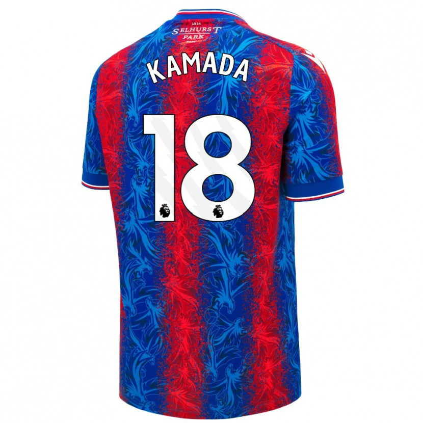 Danxen Heren Daichi Kamada #18 Rood Blauwe Strepen Thuisshirt Thuistenue 2024/25 T-Shirt