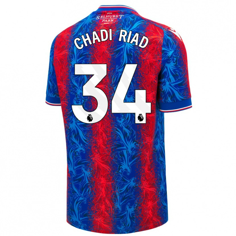 Danxen Heren Chadi Riad #34 Rood Blauwe Strepen Thuisshirt Thuistenue 2024/25 T-Shirt