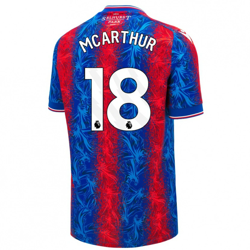 Danxen Heren James Mcarthur #18 Rood Blauwe Strepen Thuisshirt Thuistenue 2024/25 T-Shirt