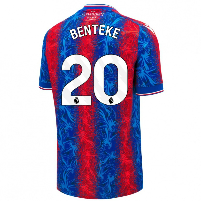 Danxen Heren Christian Benteke #20 Rood Blauwe Strepen Thuisshirt Thuistenue 2024/25 T-Shirt