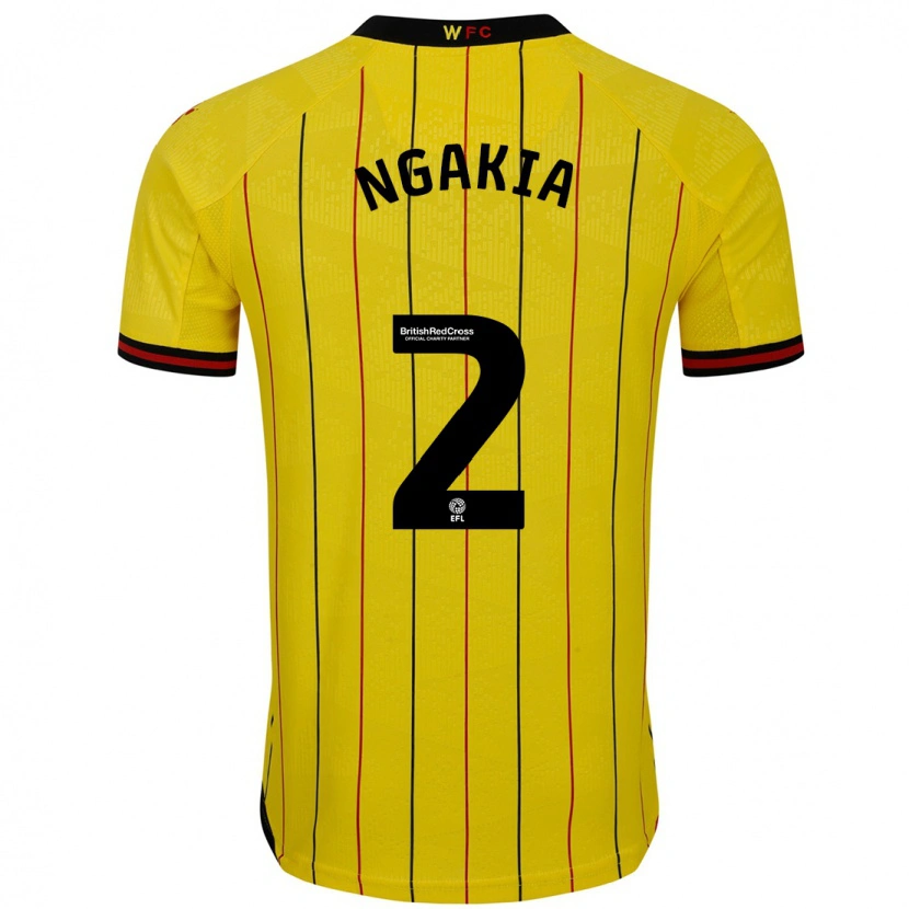 Danxen Heren Jeremy Ngakia #2 Geel Zwart Thuisshirt Thuistenue 2024/25 T-Shirt