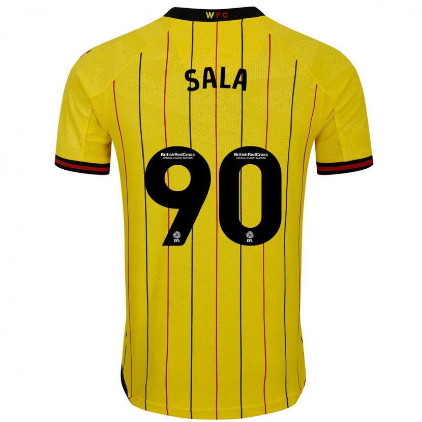 Danxen Heren Joel Sala #90 Geel Zwart Thuisshirt Thuistenue 2024/25 T-Shirt