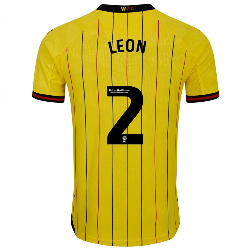 Danxen Heren Lucía León #2 Geel Zwart Thuisshirt Thuistenue 2024/25 T-Shirt