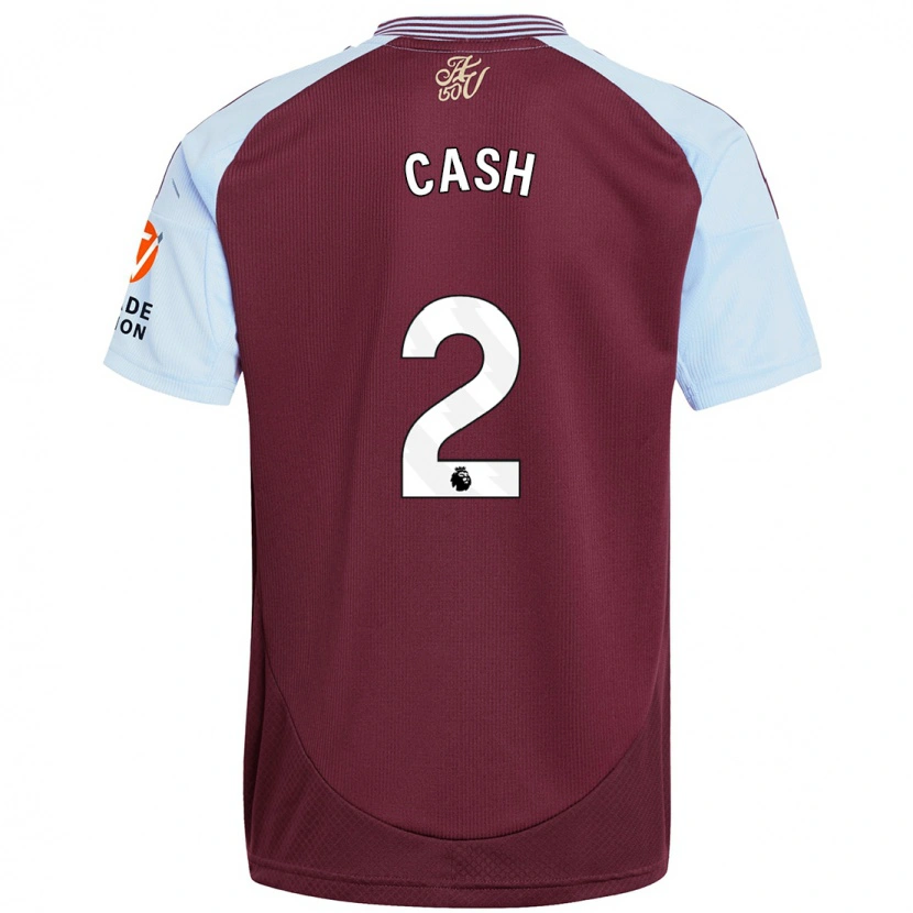 Danxen Heren Matty Cash #2 Bordeaux Hemelsblauw Thuisshirt Thuistenue 2024/25 T-Shirt