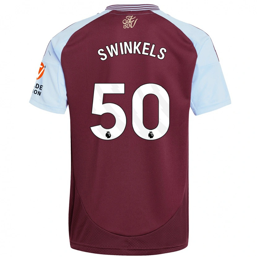 Danxen Heren Sil Swinkels #50 Bordeaux Hemelsblauw Thuisshirt Thuistenue 2024/25 T-Shirt