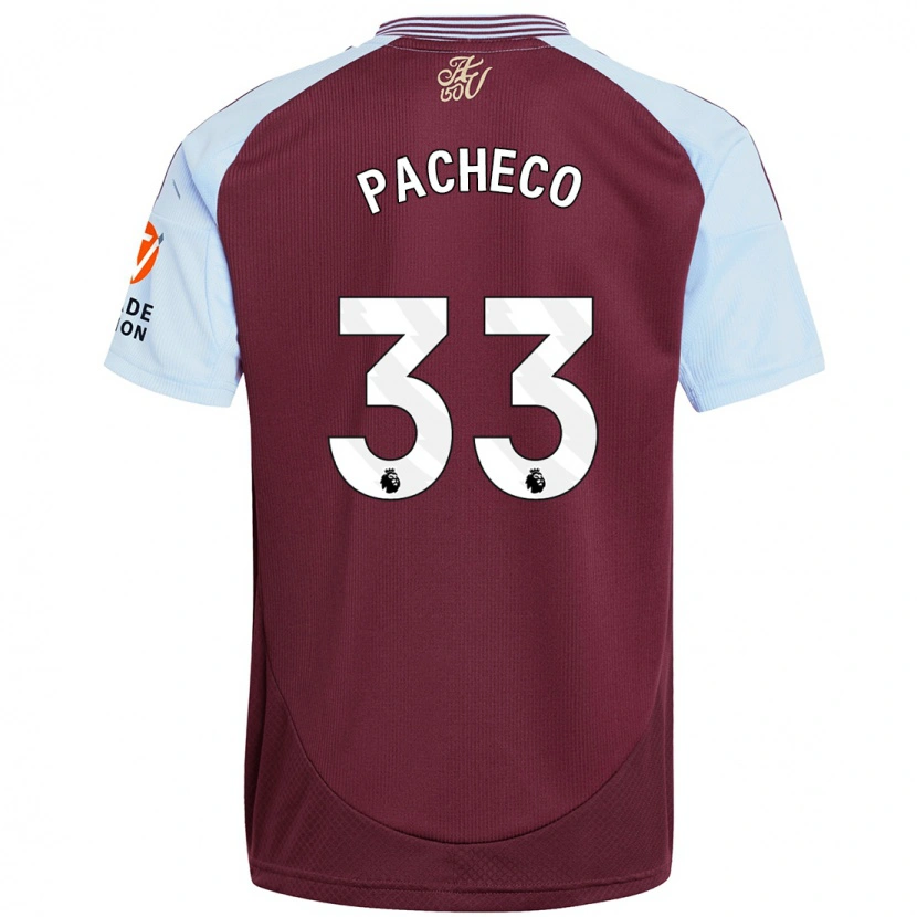 Danxen Heren Maz Pacheco #33 Bordeaux Hemelsblauw Thuisshirt Thuistenue 2024/25 T-Shirt