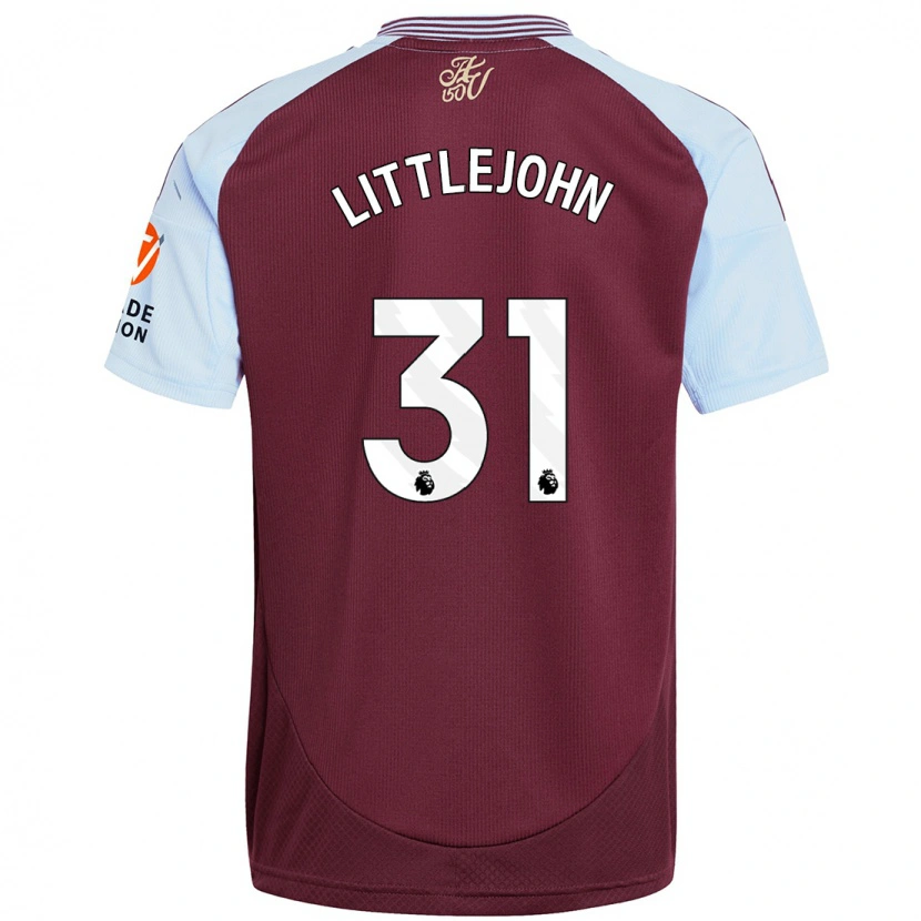 Danxen Heren Ruesha Littlejohn #31 Bordeaux Hemelsblauw Thuisshirt Thuistenue 2024/25 T-Shirt