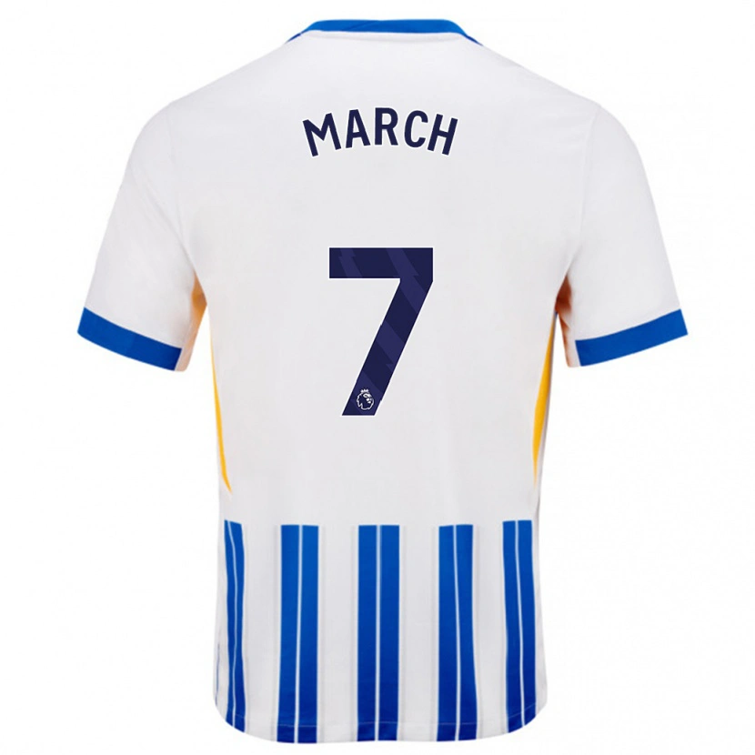 Danxen Heren Solly March #7 Wit Blauwe Krijtstrepen Thuisshirt Thuistenue 2024/25 T-Shirt